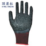 13G Polycotton Working Gloves Coated with Crinkle Latex on Palm