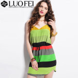 Colorful Sleeveless Summer Seaside Fashion Dress for Ladies