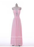 Aolanes Full Length Wide Straps Prom Gown