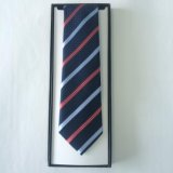 Men's High Quality Fashion Blue Stripe Design Woven Silk Neckties