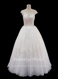 Aolanes Illusion Neck Trim Lace Wedding Dress