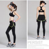 Fake Two-Piece Running Tight Fitness Yoga Pants Clothes Thin Elastic Body Nine Pants Trousers