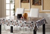 PVC Printed Tablecloth with Double Side Gold or Silver Embossed