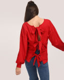 Hot Sale Women Sexy Red Pete Knotted Sweatshirts Wholesale Factory