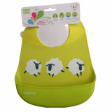 2colors in 1, Sheep Graphic FDA Organic Silicone Baby Bibs