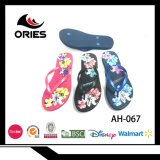 Embossed Colorful Flower Beach PE Slipper for Lady