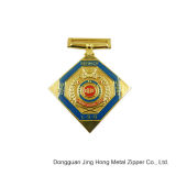 Zinc Alloy Plated Garment Badge with Brushed Anti Bronze