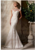 Embroidered Net Lace Crystal Beading Bridal Wedding Dresses (2702)