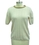 Cool Short Sleeve Round Neck Knitted Sweater for Women