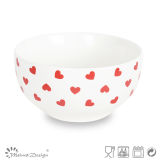 Decal Red Heart Design New Bone China Bowl