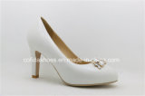 16ss New White Leather High Heels Lady Shoes