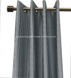 Solid Color Embossed Grommet Panel Window Curtain