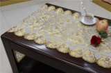 50cm*20m Gold PVC Vinyl Long Lace Doily Crochet Tablecloth in Roll (JFBD019)