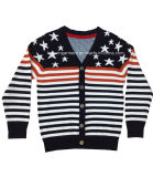 Children Knitted V Neck Long Sleeve Cardigan with Buttons (16-328)