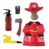 7000951-1set Kid Child Halloween Christmas Cosplay Firefighter Fireman Costume Free Size