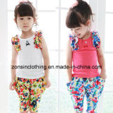 Cotton Sleeveless Girls' Colorful T-Shirt+Pants in Children Clothes