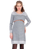 2017 High Quality Customized Striped Cotton Knitted Maternity & Nursing Dress