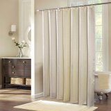 100%Polyester Jacquard Plaid Pattern Waterproof Bathroom Shower Curtain (17F0052)