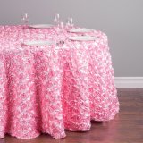 Polyester Latest Round Inspire 3D Romance Rosette Tablecloth