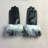 PU Leather Gloves with Faux Fur
