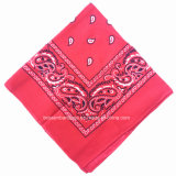 China Factory Produce Custom Red Paisley Cotton Square Bandana Headband