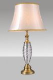 Phine 90149 Clear Crystal Table Lamp with Fabric Shade