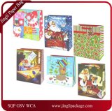 Handmade Christmas Gift Paper Bags Direct From Factory, Christmas Gift Bags with Glitter and Foil Stamps