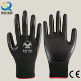13gauge Nylon Liner Black Nitrile Coated Safety Work Gloves (N6002)
