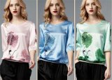 Wholesale Real Silk Loose Printing T-Shirt for Women