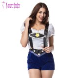 Sexy White Top and Suspender Shorts Bavarian Beer Girl Costume L1221
