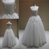Custom Beading Lace Bodice Ball Gown Bridal Wedding Dresses 2018
