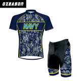 Camouflage Navy Blue Men's Comfortable Dye Sublimation Cycling Wear