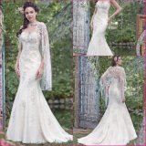 Strapless Beaded Bridal Gown Lace Applique Mermaid Wedding Dress M201710