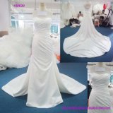 China Factory Strapless Pleasts Bodice and Backless A Line Wedding Dress