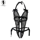 Sexy Teddy Lingerie Black Free Size Halter Women Underwear Naked Buttocks Perspective Lingerie Deep V Sexy Costumes
