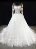Aolanes Real Pictures Full Sleeve Wedding Dress