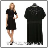 Ladies Fashion Short Sleeve Black Summer Party Dress