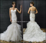 Mermaid Tulle Lace Bridal Gowns Tiered Wedding Dresses Y2043