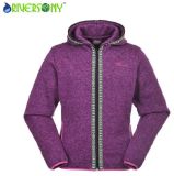 Purple Sweatercombine Fleece Jacket with Hood