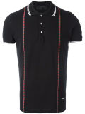 Men's Fashion Polo Shirt with Two Vertical Striped