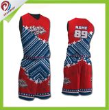 100%Polyester Custom Fashion Sublimation Basketball Jersey Black and Red