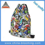 Polyester Mixed Color Leisure Lady Gymsack Backpack Drawstring Bag