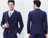 Blue Checkered Made to Measure Suit for Business Men