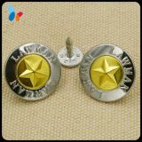 Custom Metal Jeans Button with Embossed Star Logo