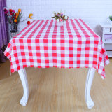 Cheap Promotional Polyester Rectangle Grid Table Cloth (DPF107101)
