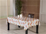 Cheap Non-Woven Fabric Backing Plastic PVC Colorful Printed Tablecloth (TJ0356)