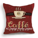 Square Coffee Espresso Design Decor Fabric Cushion W/Filling