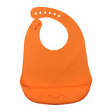 New Arrival Baby Wear Packageable Silicone Toddlers Bib with Embossed Logo