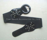 Women's Decorative Skirt Elastic Slim Black Waist PU Leather Belt