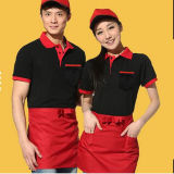 Fast-Food Restaurant Uniform Short Sleeve Apron Waitress Uniform Polo Shirt